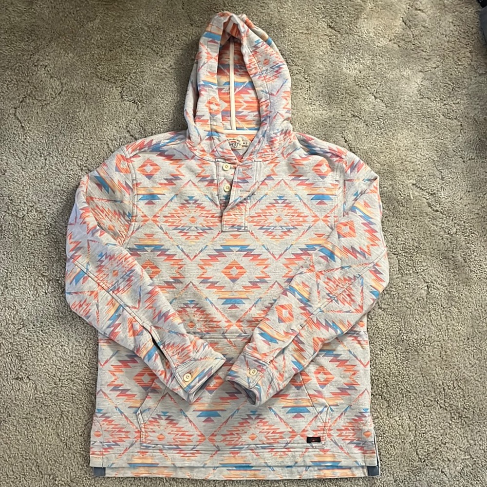 Faherty Aztec Poncho Button-up Pullover